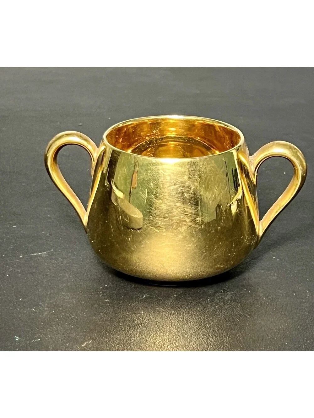 Royal Crown China LBC USA 1950s 22kt Gold Creamer Sugar Bowl Set, 3x2.75”